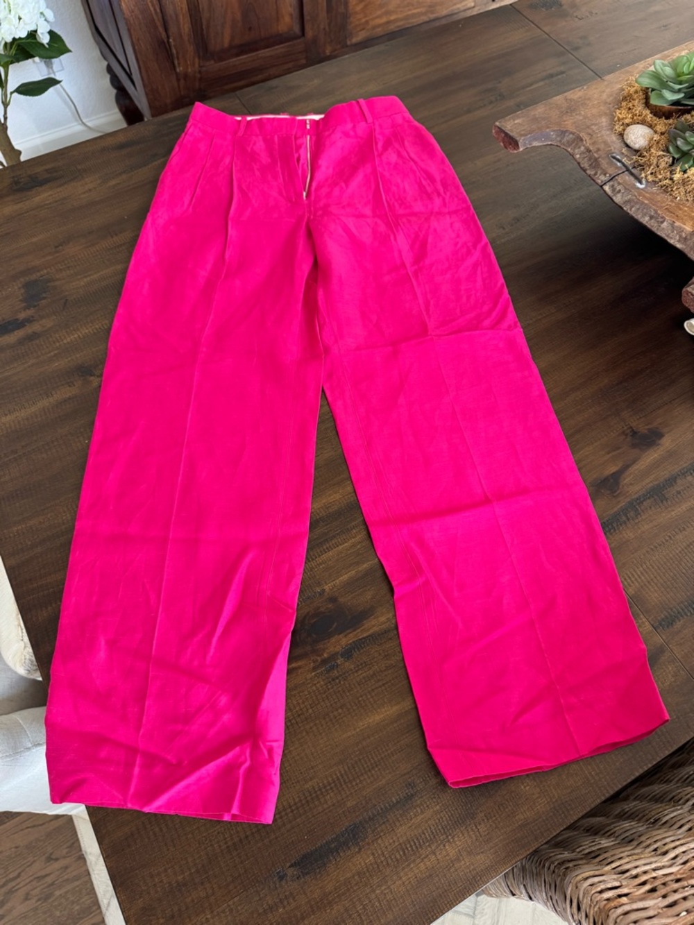 Babaton Wide Leg Pants in Bright Fuchsia Pink